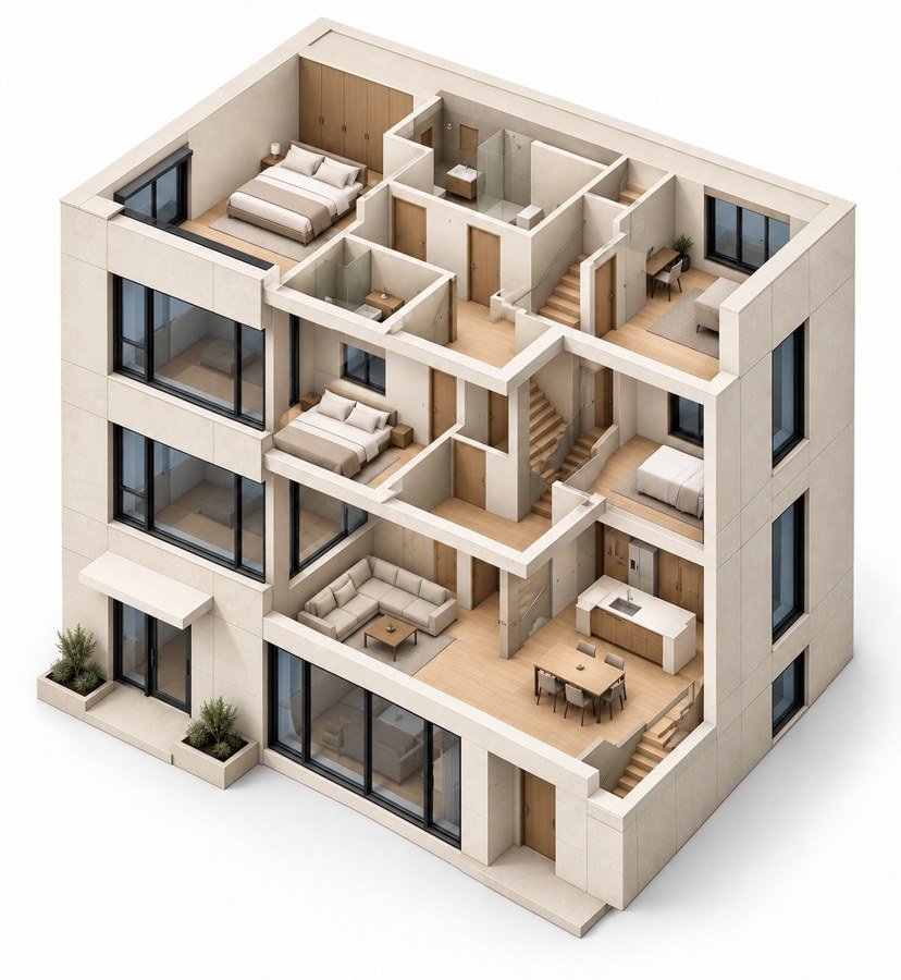 Modelo BIM conceptual de arquitectura