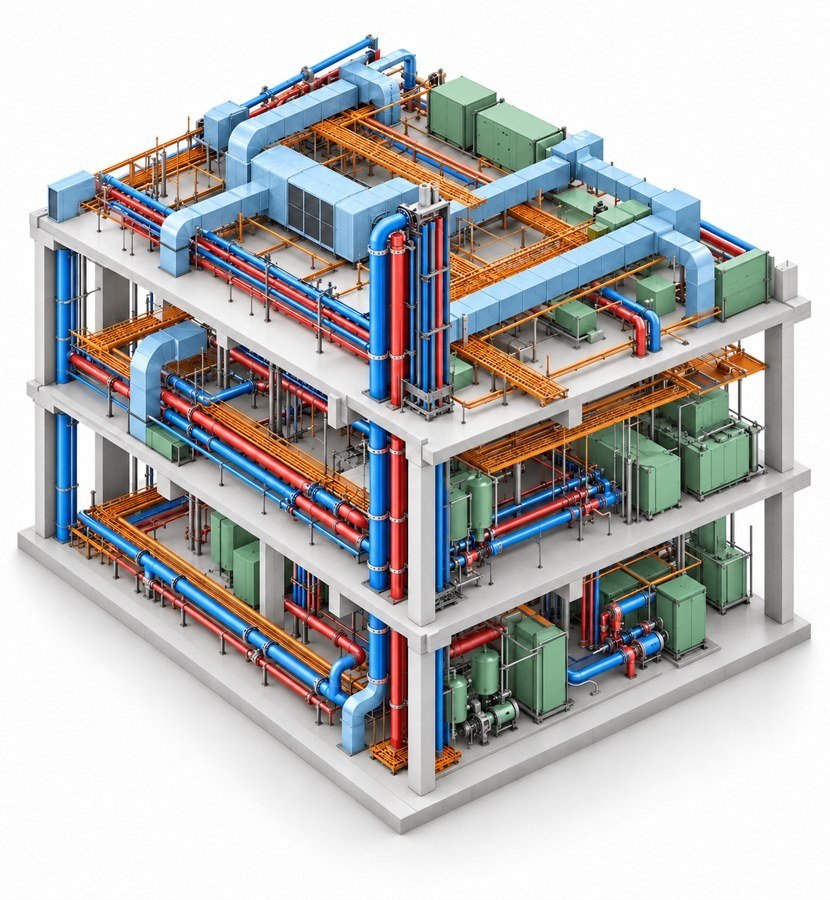 Modelo conceptual de instalaciones para coordinación BIM